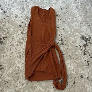 Free People Rust Knit Swim Coverup